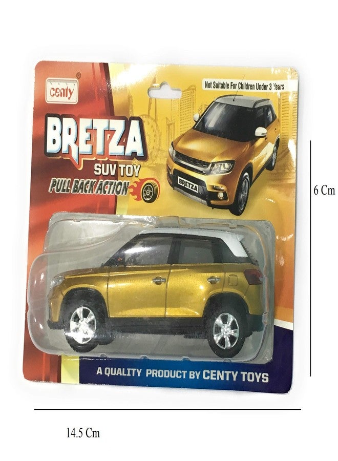 Centy Toys Kid Bretza Suv Pull Back Action Miniature Toy (Gold, White)